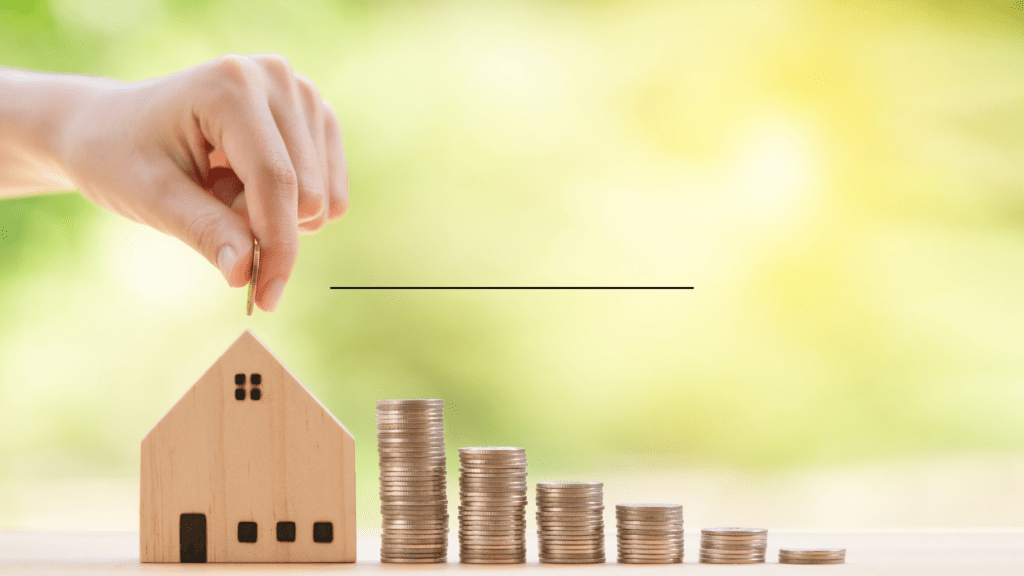 coins being put into a home